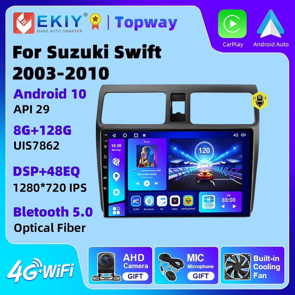 

EKIY Android Stereo Car Radio For Suzuki Swift 2003-2009 Multimedia Video Player 4G GPS Android Auto CarPlay DSP No DVD 2 din