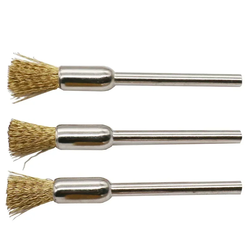 3/Pcs Polishing Grinding Wheel T-shaped Small Brush Accessories Steel Wire Brass Mini Brush Rotary Tool for Dremel Drill