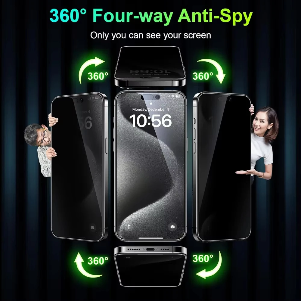 1-2PCS Thick Full Glue 360 Full Coverage Privacy Glass For iPhone 17 Pro Max 17 Pro 17 Air, Case Friendly Daily Screen Protector view 2