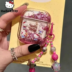 Sanrio Hello Kitty Kawaii Quicksand New Wireless Bluetooth Cover For AirPods Pro 1 2 3 Generation Earphone Case Cute Anime Case