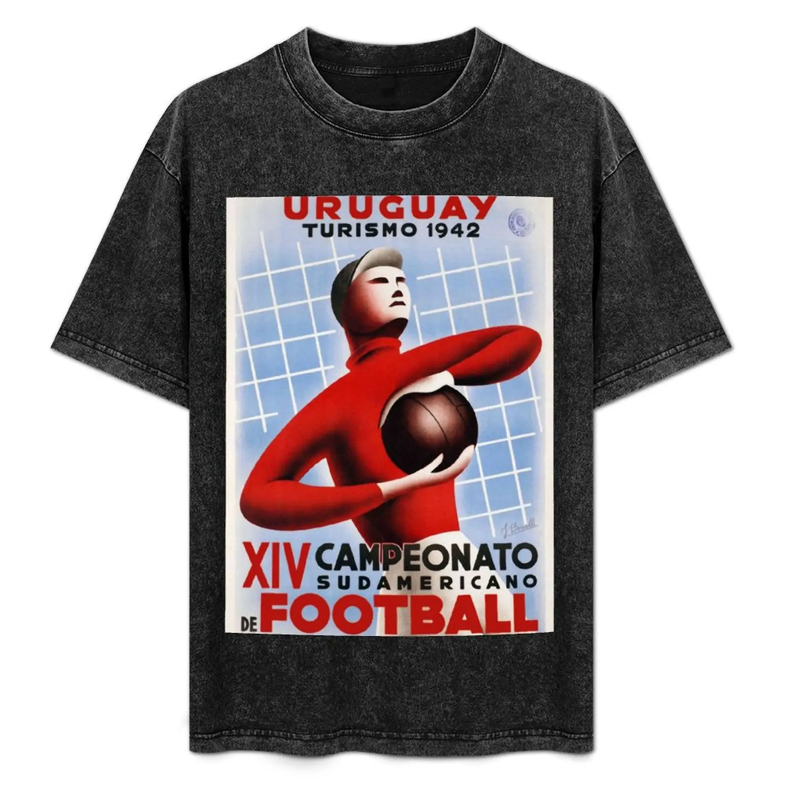 

Vintage South American Football Uruguay sport travel poster T-Shirt custom shirt customs oversized street wear men t shirts