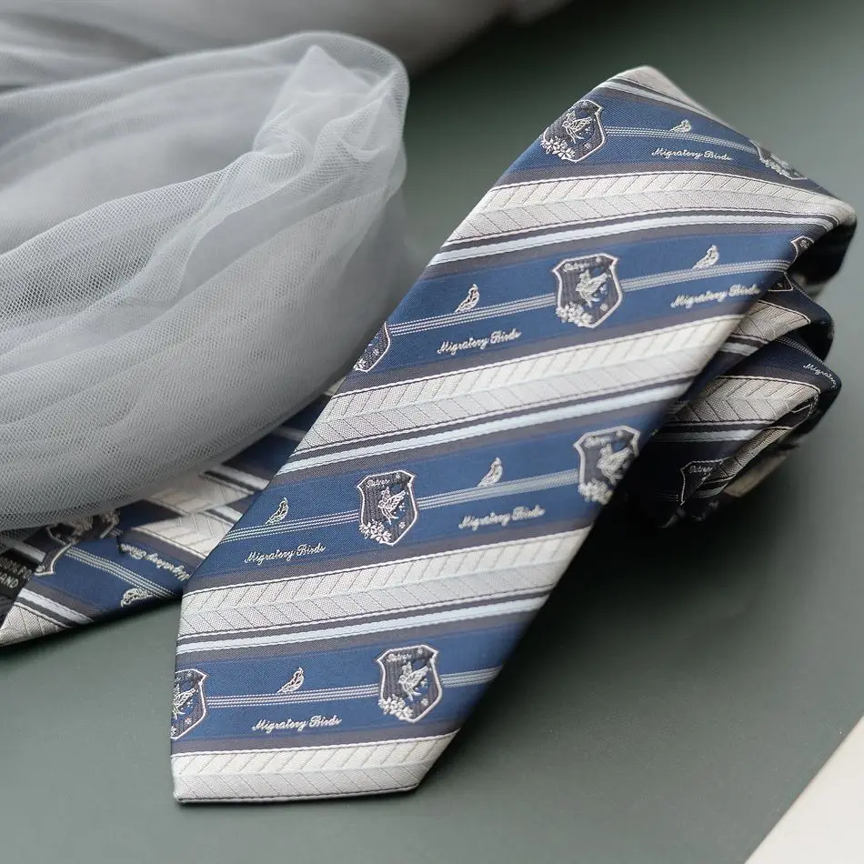 Yanyu Gui JK/DK Gravata feminina artesanal jacquard masculina uniforme camisa acessórios gravata borboleta azul