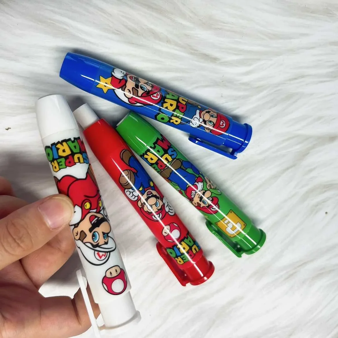 Game Super Mario Pen Shape Eraser Anime Character Fun Press Erasers Student School Opening Supplies Stationery Birthday Gifts