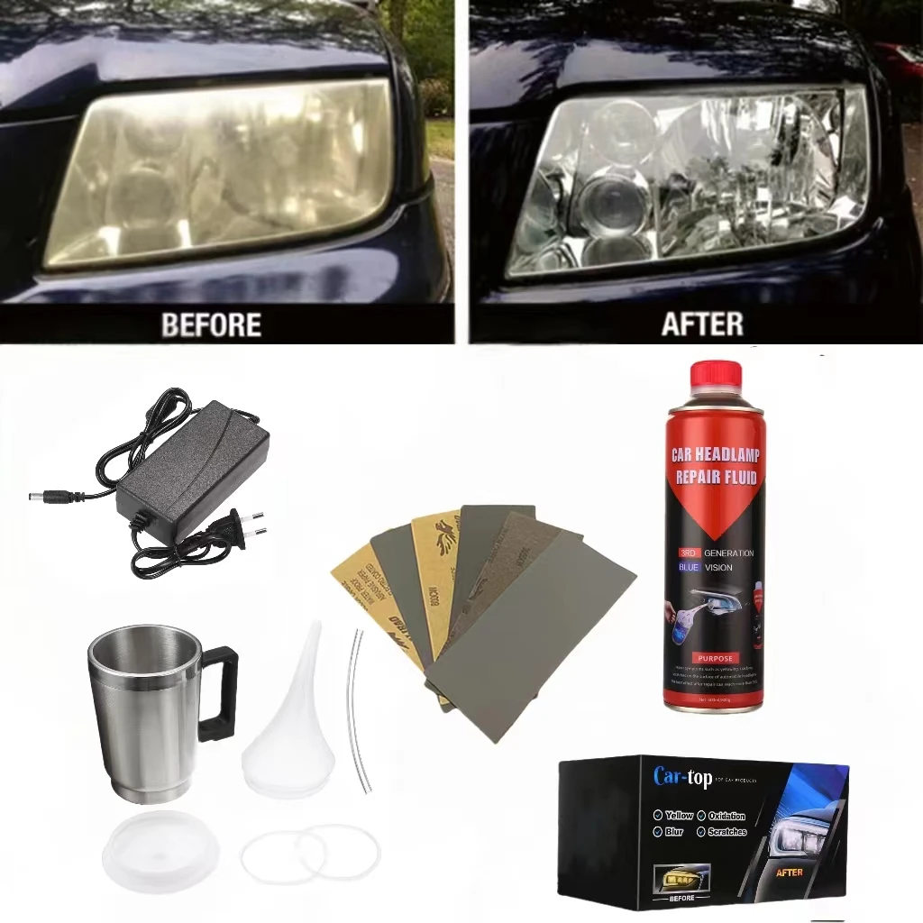 

Car Headlight Reconditioning Set Headlight Lenses Restoration Repair Polish Heating Atomization Cup Polishing liquid polymer