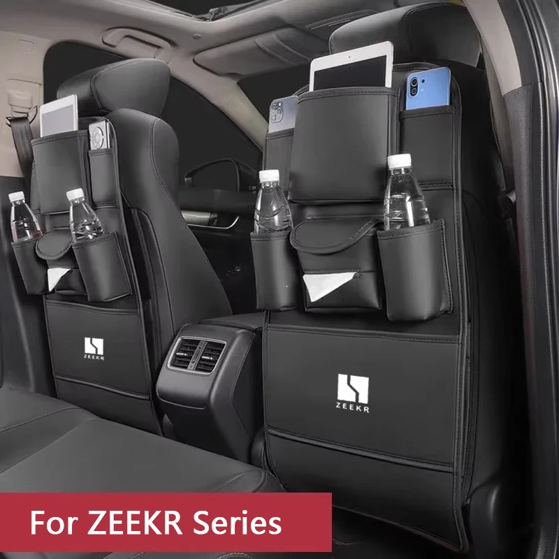 Car Seat Anti Kick Pad For ZEEKR X 7X 9X 001 007 009 MIX Leather Seat Back Organizer Anti Kick Pad Anti Scratch Protector Cover