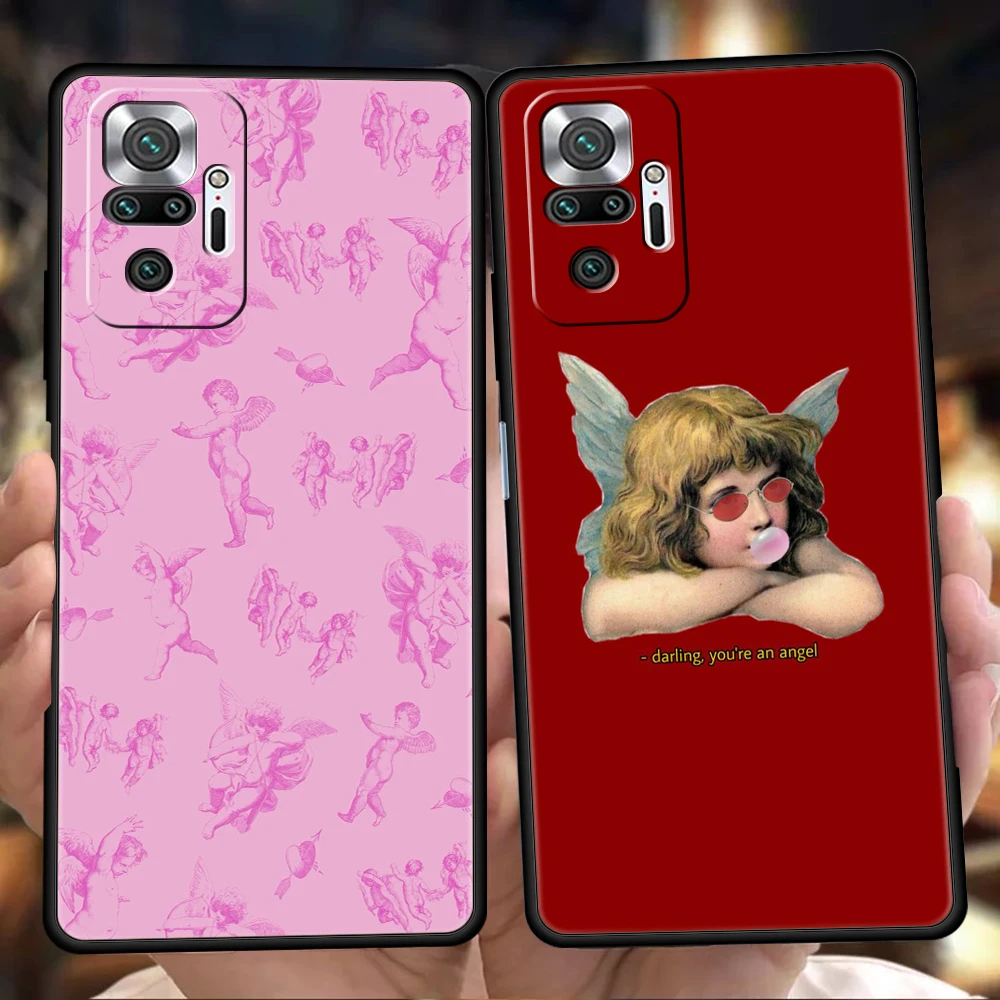 Middle Ages Retro Cupid Angel Phone Case for Redmi 14C 10C Note 14 13 12 10 11 Pro Plus 7 8T K40 K50 Gaming Pro Soft TPU Shell