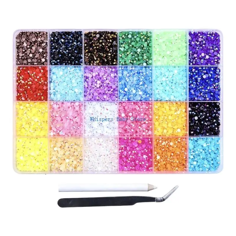 U90E Pack Of 3 Sizes Glitter AB Crystal Resin Diamonds For Crafts And Decorations