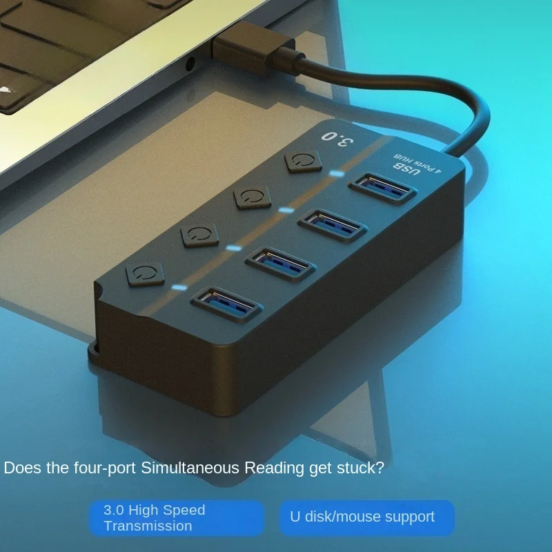 USB 3.0 2.0 splitter expansion 4-port USB Hub expansion one to four hub switch with buttons