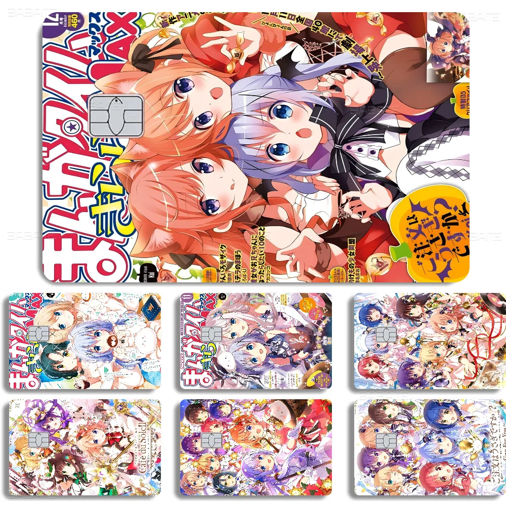 

Anime Is The Order A Rabbit Movie Poker Sticker Film Tape Skin For Credit Card Debit Card Cartoon Waterproof Stickers Small Chip