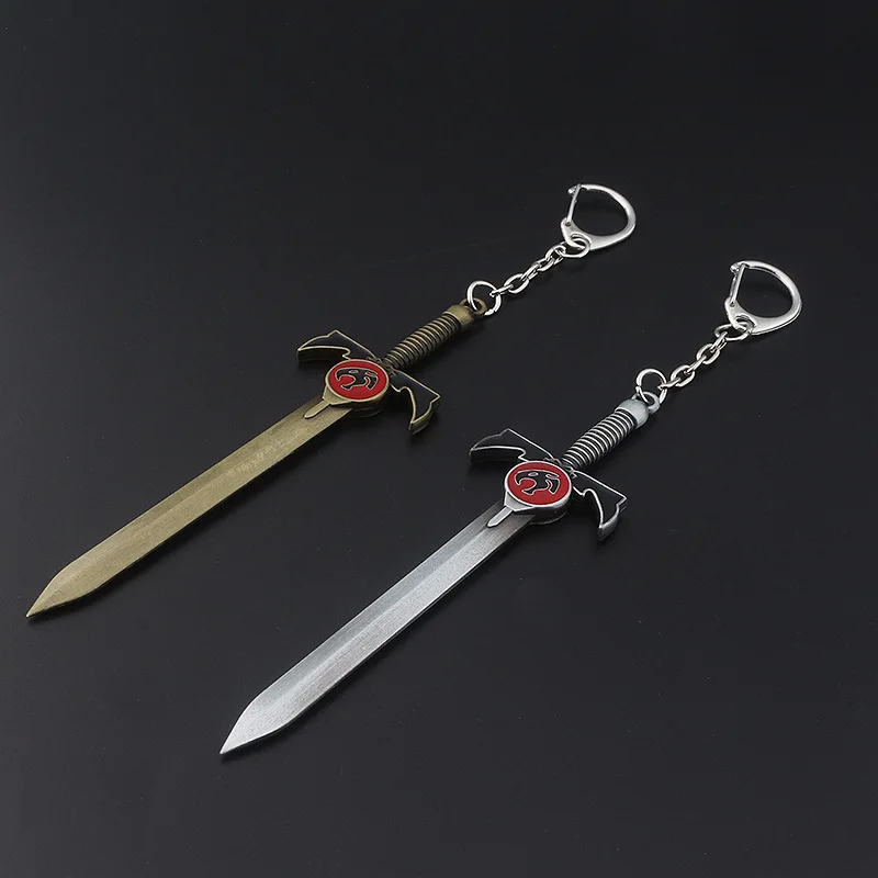 Thundercats Weapon Sword Pendants Key Chain Metal Lion Mark Logo Keychains Key Rings Men Movie Jewelry Key Holder Bag Accessorie