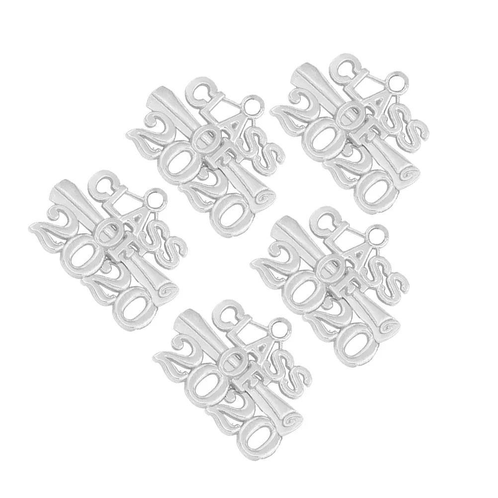 

5pcs 2020 Pendant Creative Gift Class 2020 Graduation Decor Student Graduation Souvenir Durable Pendant White Fashion Design