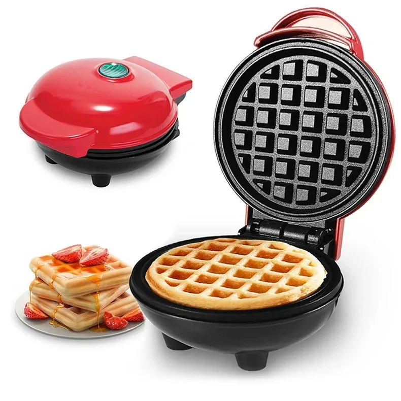 Mini Waffle Maker for Barbecue, Non-stick Griddle, Steak Grill，Sandwich Toaster, Automatic Breakfast Baking Machine