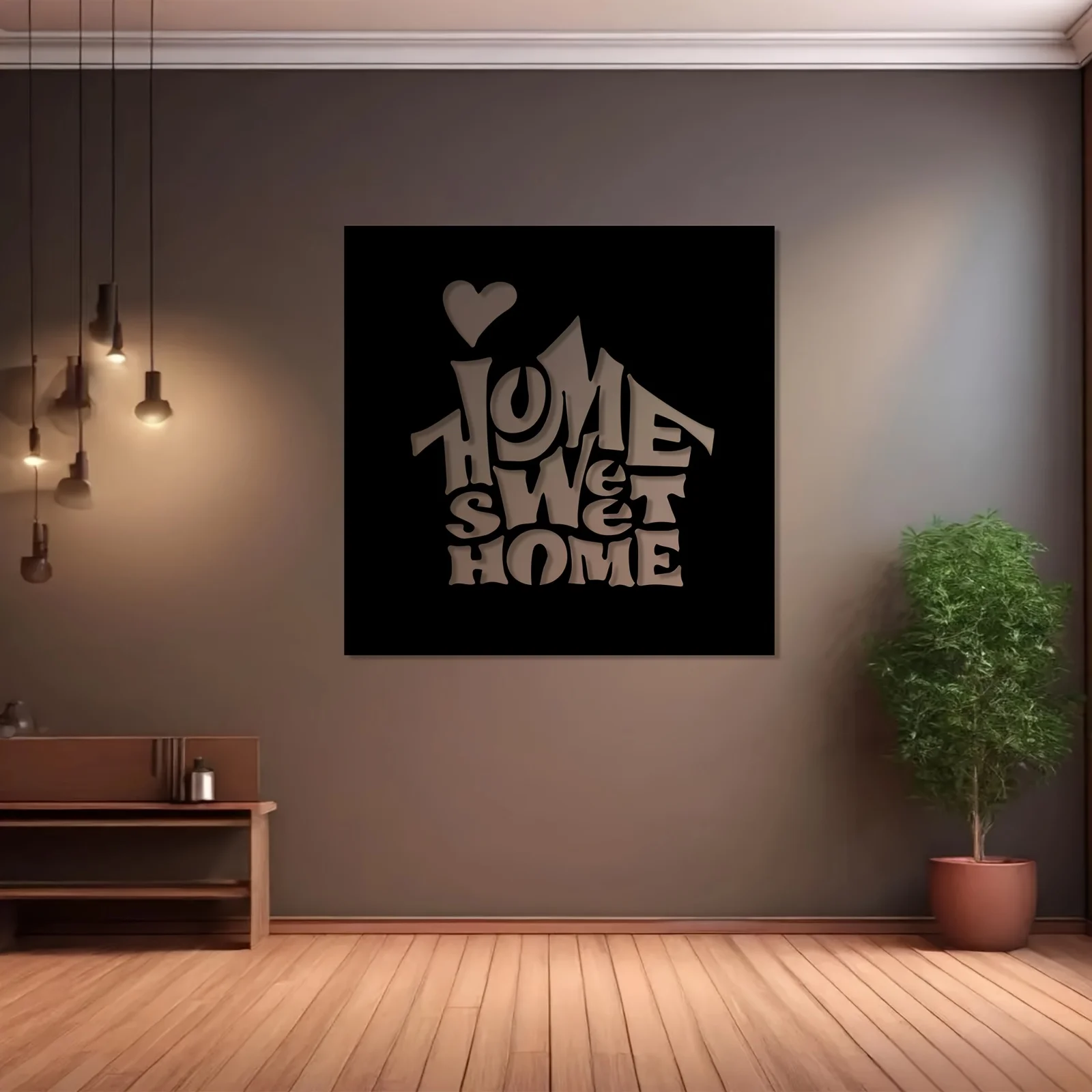 Metal Wall Art Heart Home Sweet Home Powder Coated Iron Rustic Hanging Decor for Living Room Garden Fence Valentine Gift