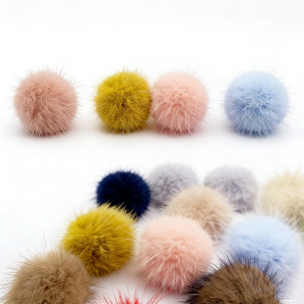 

5 шт. 45 мм разноцветные помпоны из натурального меха норки с резинкой для пришивания, для вязаных брелоков, шарфов, обуви, шапок, DIY украшений и поделок