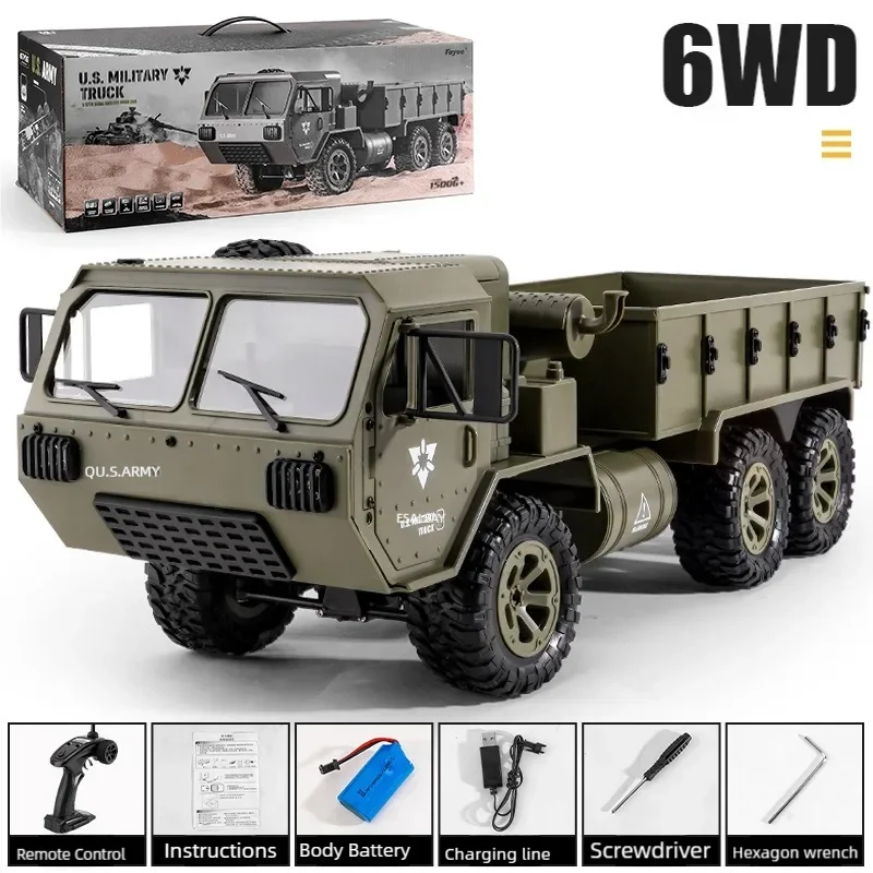 2.4GHz 1:12 Scale All-Terrain 6x6 RC Military Truck with Differential Gears - Full Kit