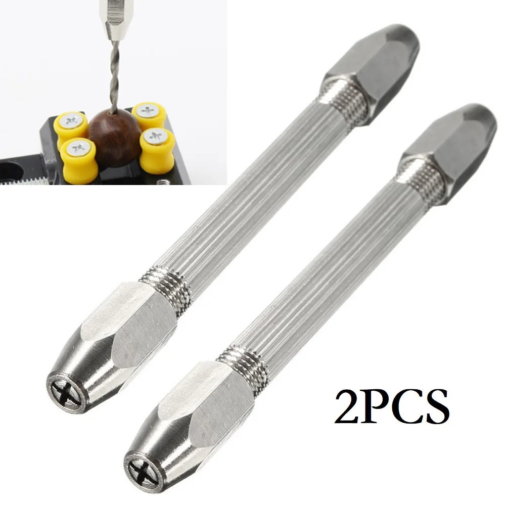 

2pcs 0.5-3.2mm Chuck Holding Hex Double Ended Pin Vice Wire Tool Double-head Hand-twisted Drill Manual Handmade Tools