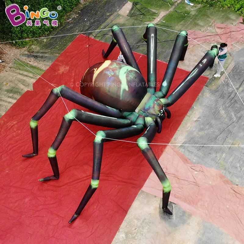 Large Inflatable Green Spider Balloon 8 Meters/26ft For Halloween Outdoor Building Decoration