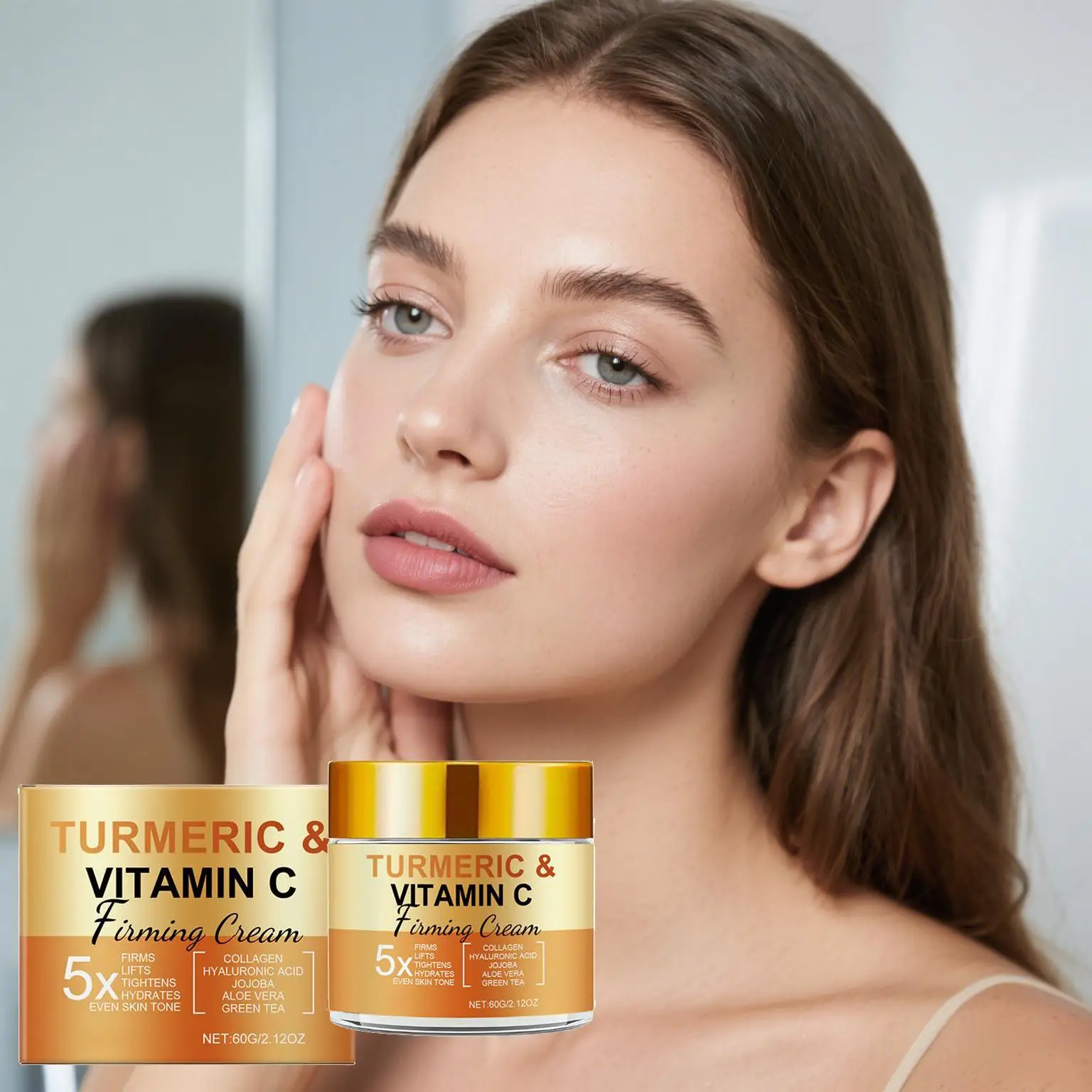 

Turmeric Vitamin C Firming Cream Face Glow Booster Moisturizer Skin Repairing Cream Hydrating Brighten Face Cream For Dark Spots