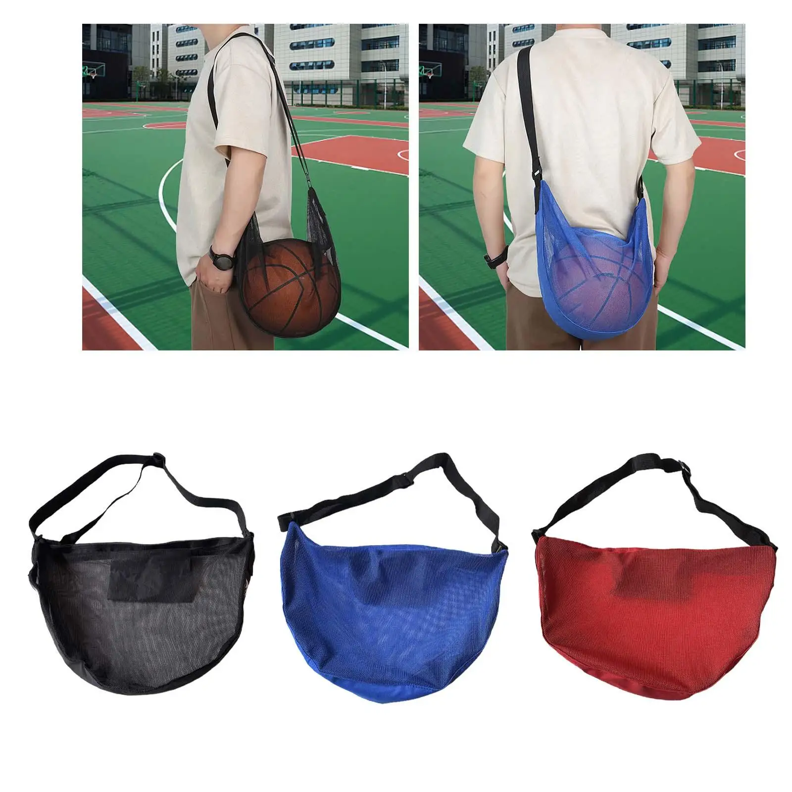 Basketball Carry Bag Storage Lightweight Ball Holder Organizer Ball Bags Mesh for Women Men Training Garage Volleyball Soccer