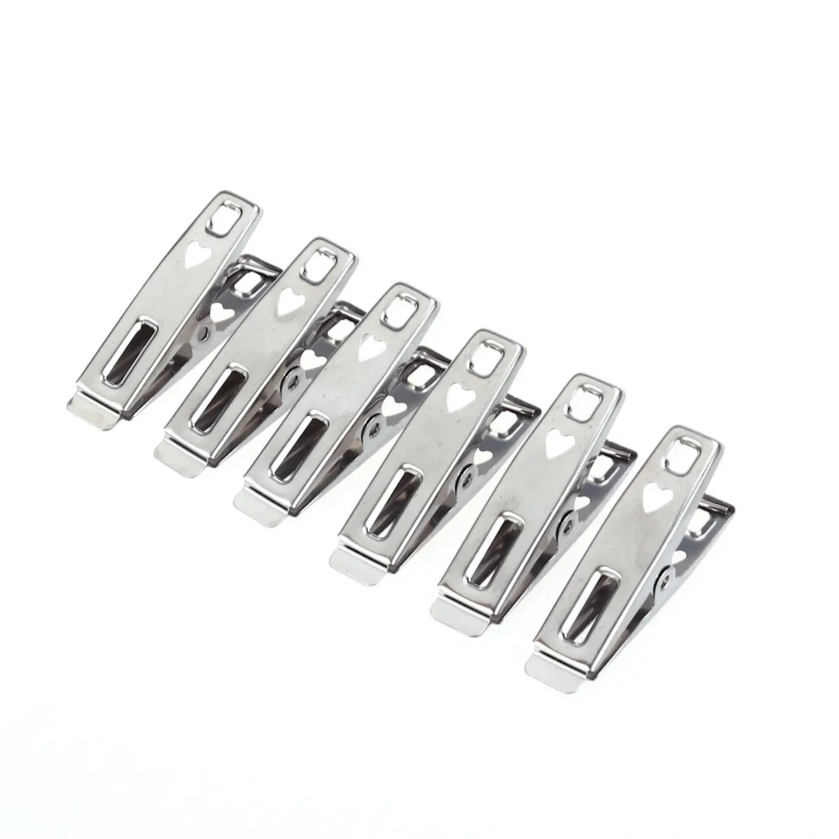 40Pcs Stainless Steel Pegs Strong Elastic Windproof Clothes Clips for Shirts Trousers Socks Quilts Paper Files Compact Storage