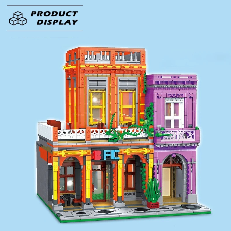 Mini décennie s de Construction de Restaurant Cubain, Modèle Street View Modulaire, Décoration de Bureau, Jouets d'Assemblage pour Enfants, Cadeaux