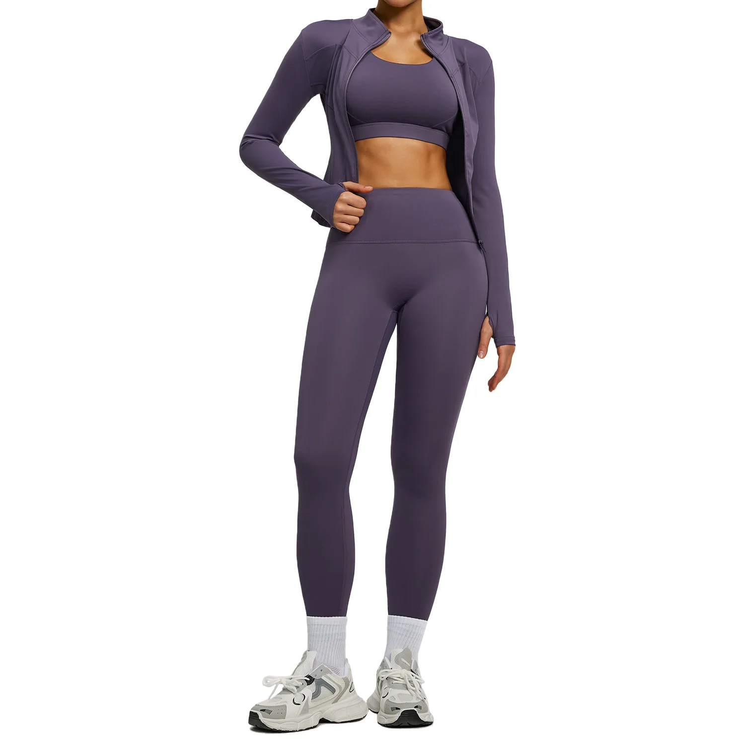 

Women Fitness Two Piece Set High Waist Hip Lifting Yoga Outfit High Elastic Running Sportswear