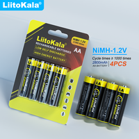 LiitoKala 4PCS/CARD 1.2V AA 2800mAh Ni-MH Rechargeable Battery for Electric Toys Electronic Scales Remote Controls Cells mouse