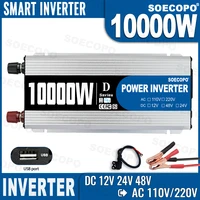Inversor portátil de 10000W, 12V/24V/48V CC a 220V CA con salida Universal para sistema de respaldo Solar/RV/hogar con puerto USB y CE