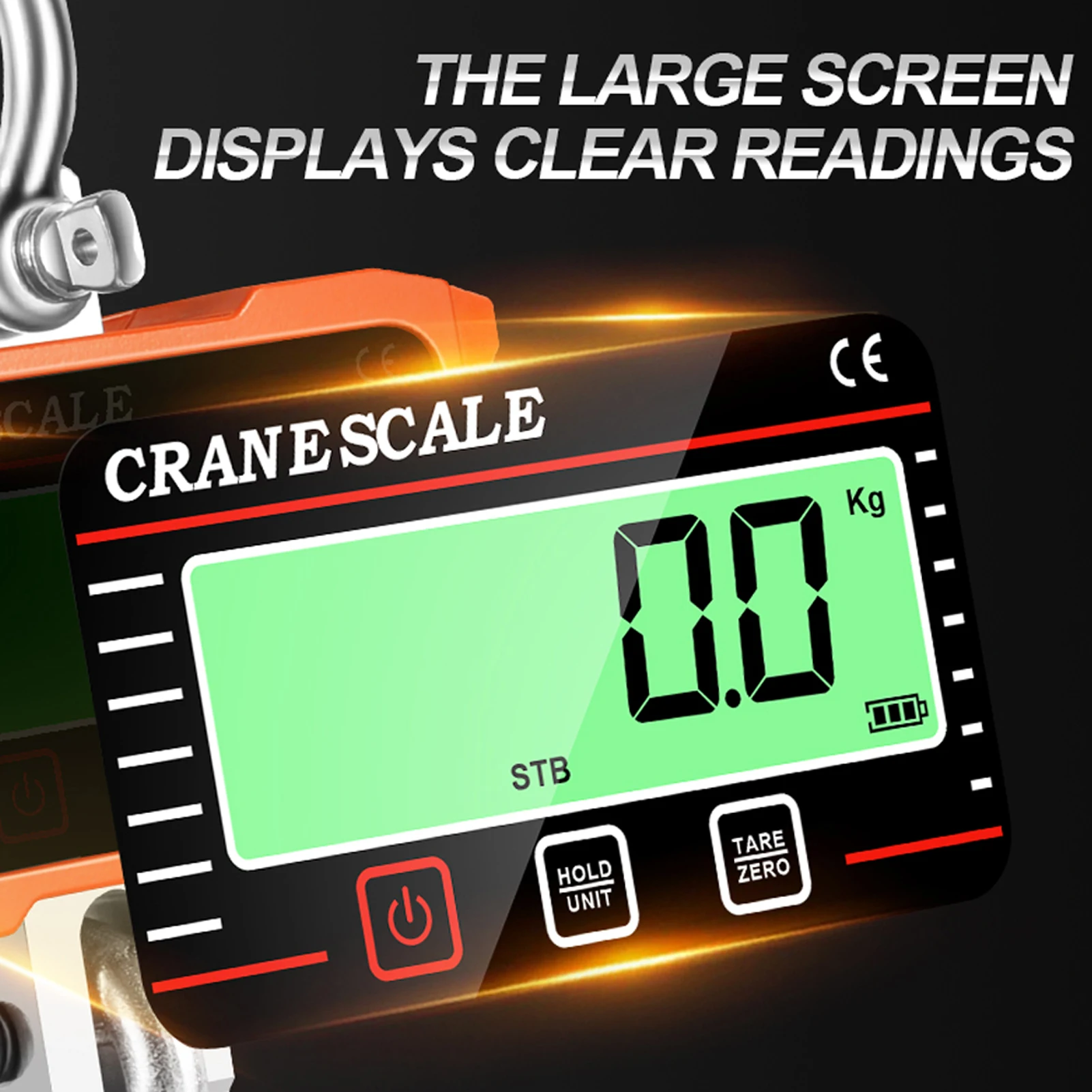 Cyfrowy wyświetlacz LCD 1000kg Crance Scale przenośny elektroniczny wytrzymały waga z hakiem dźwig przemysłowy