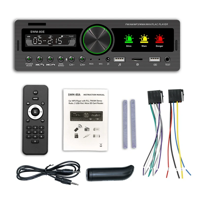 

1 DIN Car MP3 Multimedia Player Bluetooth Radio Car Stereo Radio Receiver Audio Auto Electronics SWM-80E