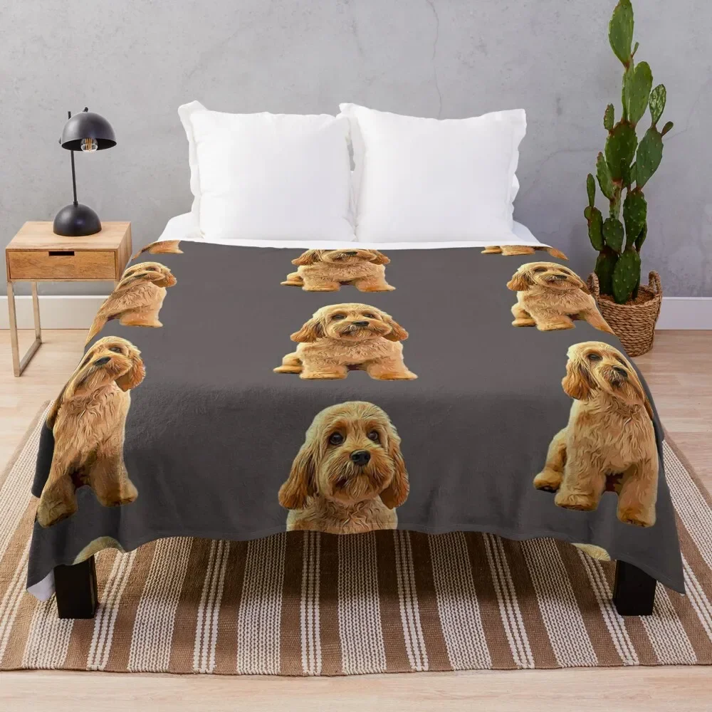 Cavapoo Doodle Cavoodle Cockapoo Goldendoodle Labradoodle Puppy Dog Throw Blanket Decorative Sofas Bed Plaid Summer Blankets