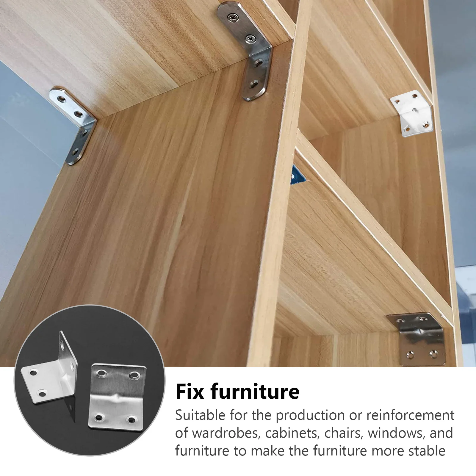 

16Pcs Heavy Duty Angle Brackets Stainless Steel Corner Brace Furniture Joint Fastener Corner Brace