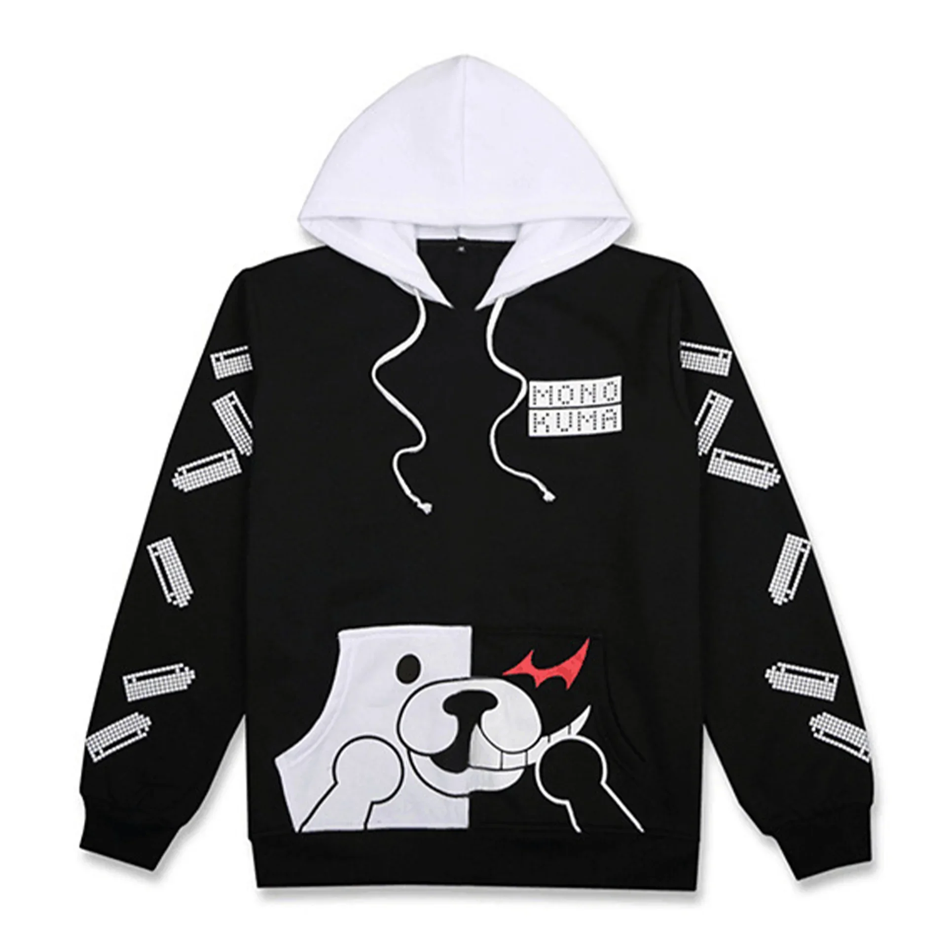 

Anime Danganronpa Monokuma Cosplay Sweater Black White Bear Role Play for Kids Children Hooded Hoodie Jacket Sweatshirt Clothes