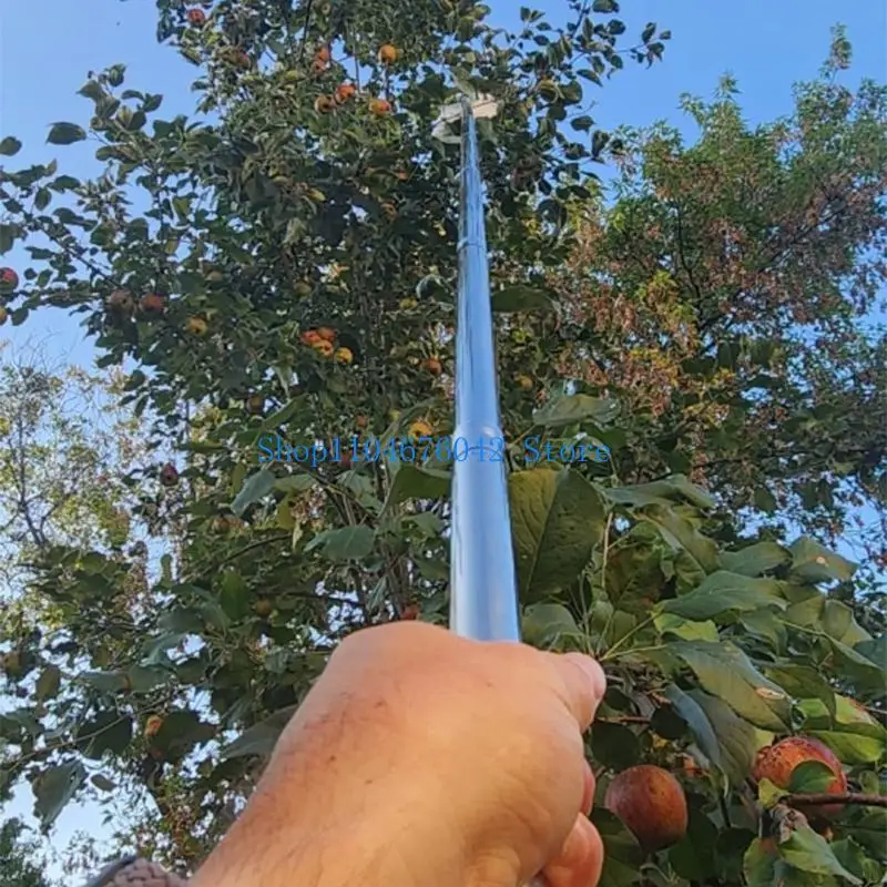 

652F Strong Stainless Steel Fruit Collection Tool Adjustable Telescoping Handle And Protective Fabric Basket For Safe High Tree