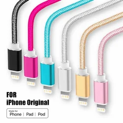 Metaal Nylon Gevlochten USB-oplaadkabel voor iPhone 14 8 7 6S Plus X XR XS 11 12 13 Pro Max Snel opladen Datakabel iPad 9 1m 2m 3m