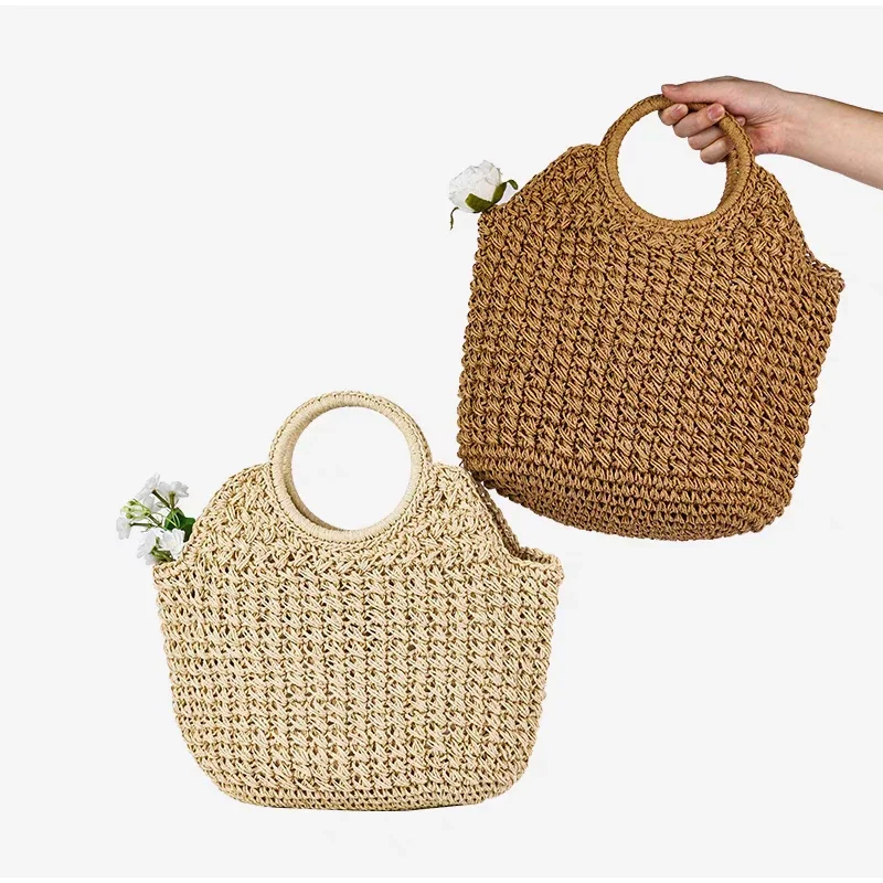 Marke Woven Clutch Tasche Luxus Neue High-end-Meer Urlaub Reise Große Kapazität Stroh frauen Einfache Textur Mode brieftasche – Detail 23