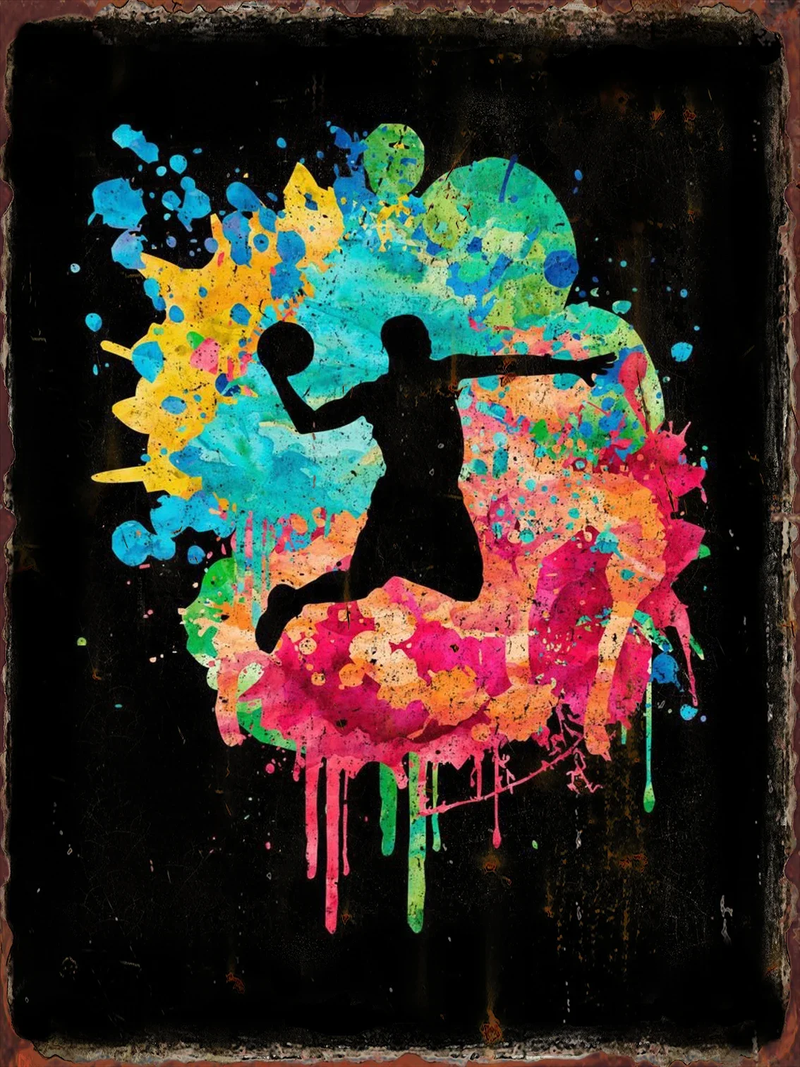 ملصق كرة السلة بونتي ميتال زين زيكين للمكان الرياضية ملصق الدوري الاميركي للمحترفين سبيل هالي عصا ديكور لوحات فنية منزلية هينغن بيلد #6