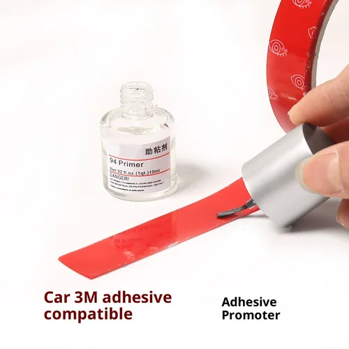 Imagen 2 del producto Promuente de adhesión adhesivo de imprimación 94 súper fuerte, pegamento de 10ml, cinta de doble cara de espuma acrílica fuerte para accesorios de coche
