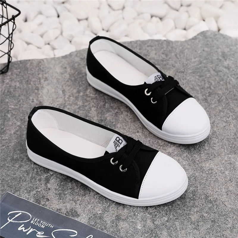 Internet Celebrity White Shoes Women Spring Pumps Summer Breathable Canvas Shoes Versatile Shoes Women Trendy Shoe