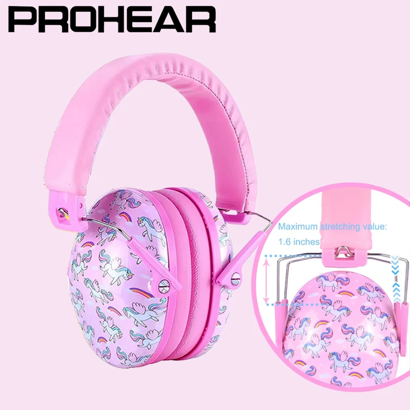 

PROHEAR Kid Safety Ear Protection Passive Noise Cancelling Earmuffs for Autism Toddlers Children Reading NNR 25dB Pink Ear Muff