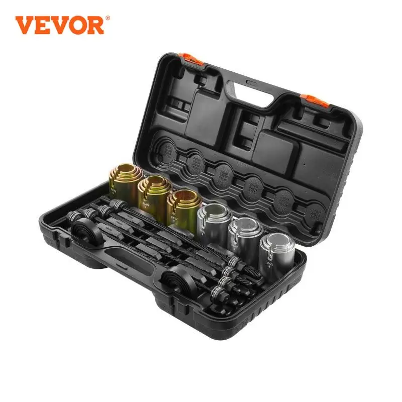 VEVOR 26 PCS Pull & Press Sleeve Kit Steel Bush Bearing Removal & Installation Set Bush Removal Insertion Sleeve Tools with Case