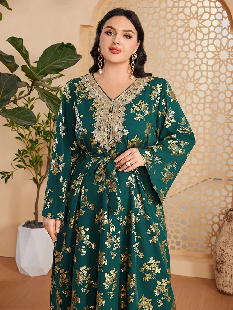 

Women Muslim Loose Maxi Dress Eid Ramadan Abaya Dubai Turkey Kaftan Marocain Djellaba Marocain Caftan Islamic Clothing Vestidos