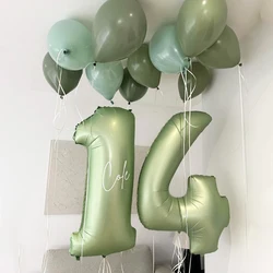 40inch Olive Green Number Balloon 0-9 Digital Foil Ballon 21st 30th 40th Birhday Party Decorations Anniversary Decor Green Globo