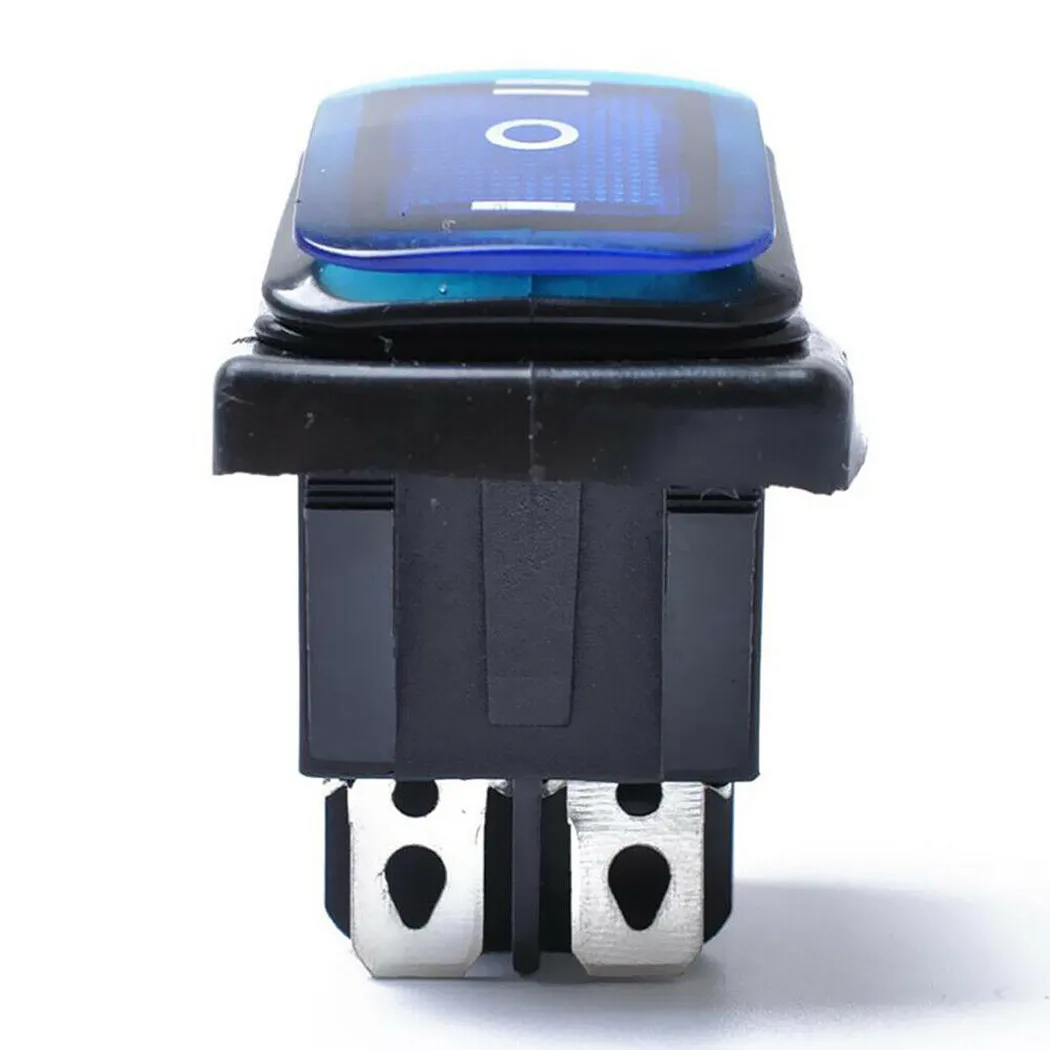 Interruttore a bilanciere 2 pezzi DPDT 6 pin On Off On 3 posizioni con LED blu 16A 250 V CA per dispositivi elettrici per auto e marini