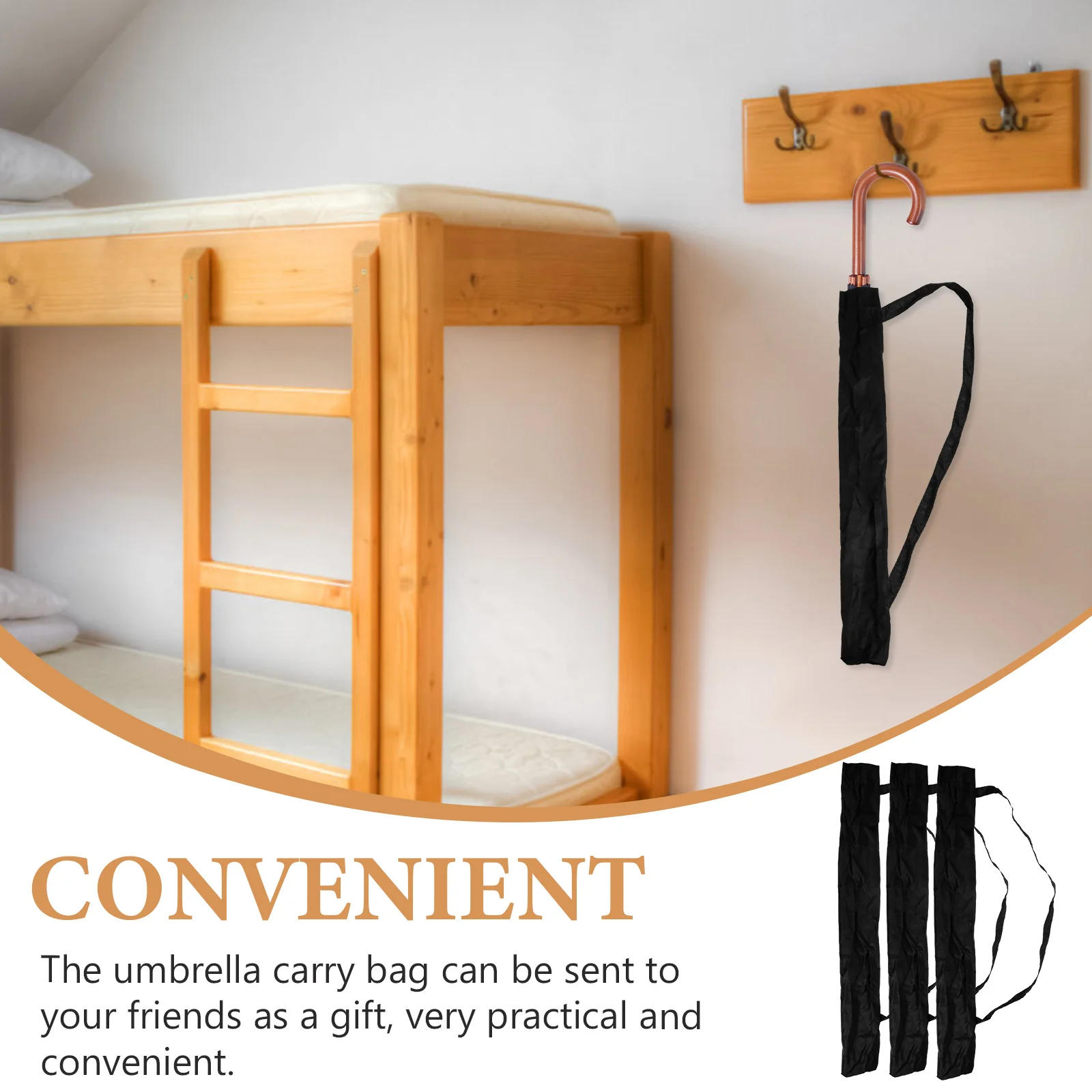 

3 Pcs Umbrella Waterproof Bag with Straps 66 74cm Foldable Travel Carry Case Foldable Umbrella Bag Storage Pouch