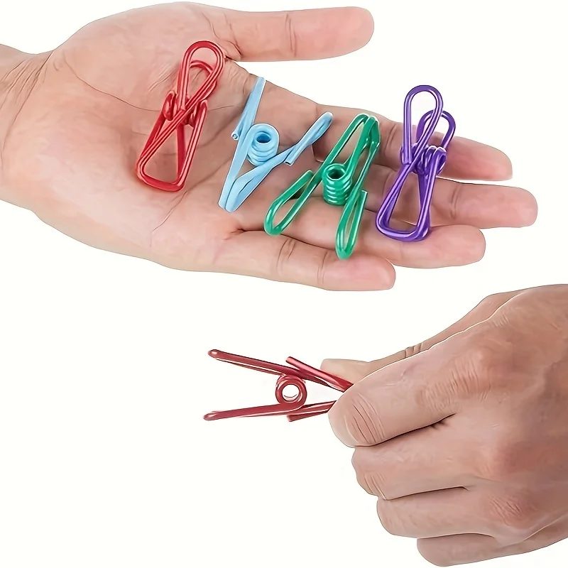 10Pcs Mixed Color Chip Bag Clips, 2 Inch PVC Coated Multifunctional Sealing Clips, Food Storage Bag Sealer, Clothes Pegs for Lau