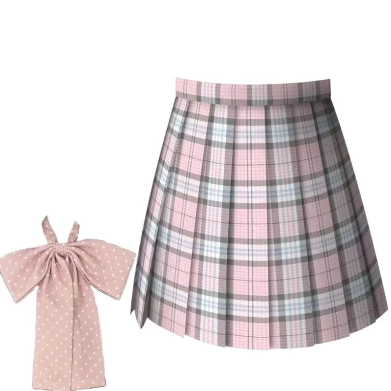 

Летняя милая японская плиссированная юбка в клетку в стиле кавайи для женщин, мини-юбка с высокой талией в стиле преппи, модная юбка А-силуэта в стиле Харадзюку