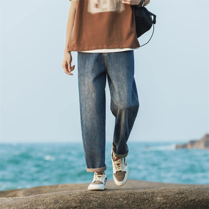2026 Spring/summer Jeans Men's Straight Leg Loose Casual Pants Korean Version Trendy Versatile Pants