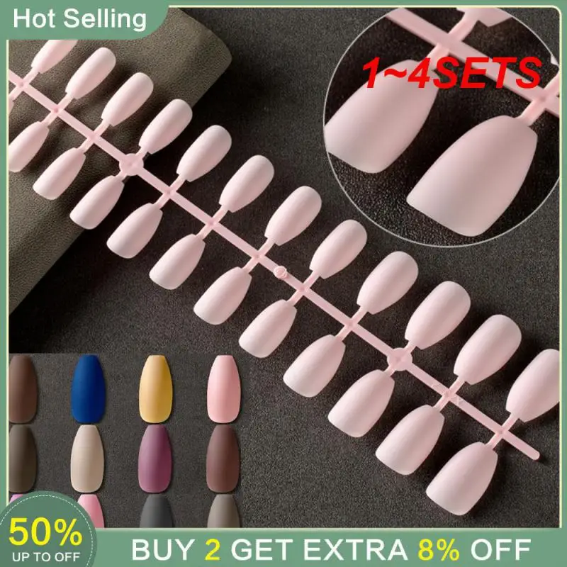 1~4SETS Matte Fake Nail Tips Matte Finish For A Modern Look Highly Durable Professional-looking Artificial Nails