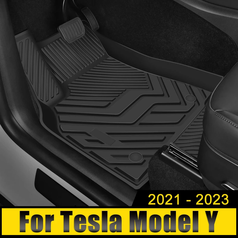 For Tesla Model Y ModelY 2021 2022 2023 LHD TPE Car Floor Mats Interior Carpet Rugs Foot Pad Mat Cover Protection Accessories